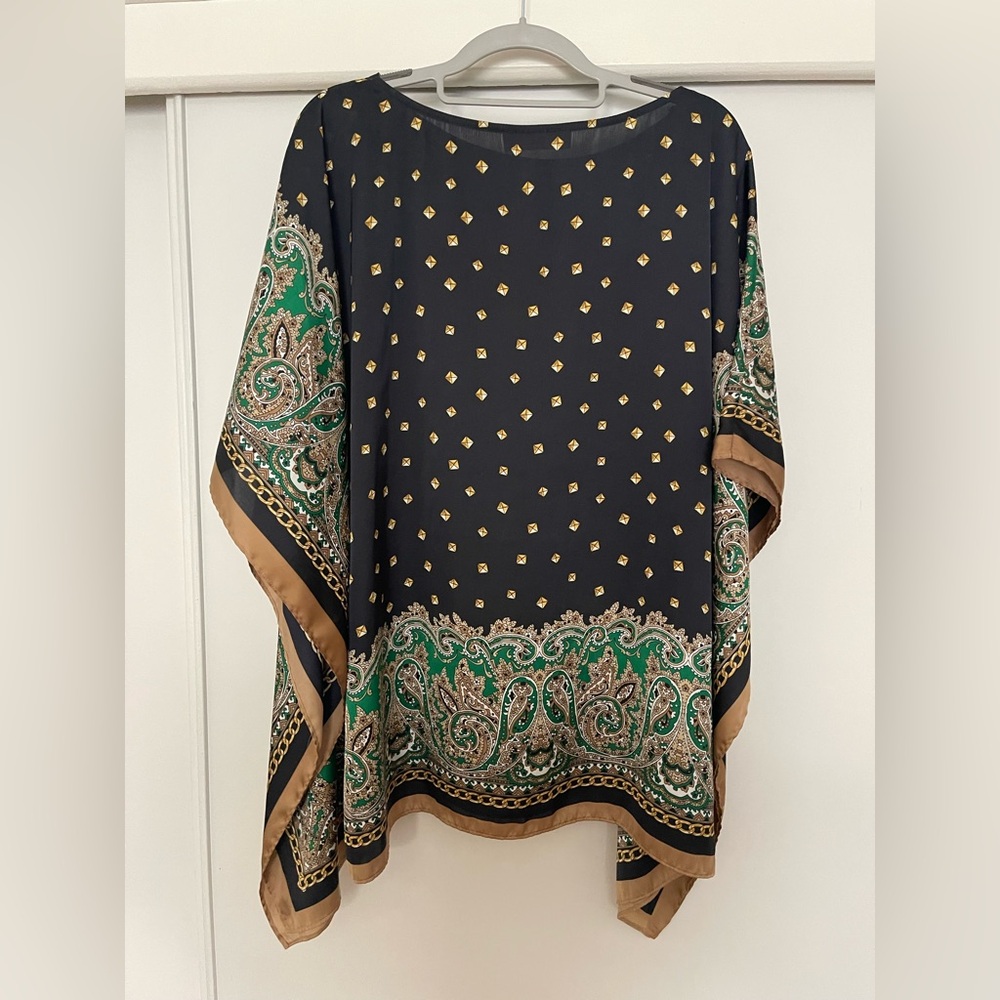 Michael Kors Paisley Kerchief Poncho-Style Top, Size M/L - Picture 4 of 5